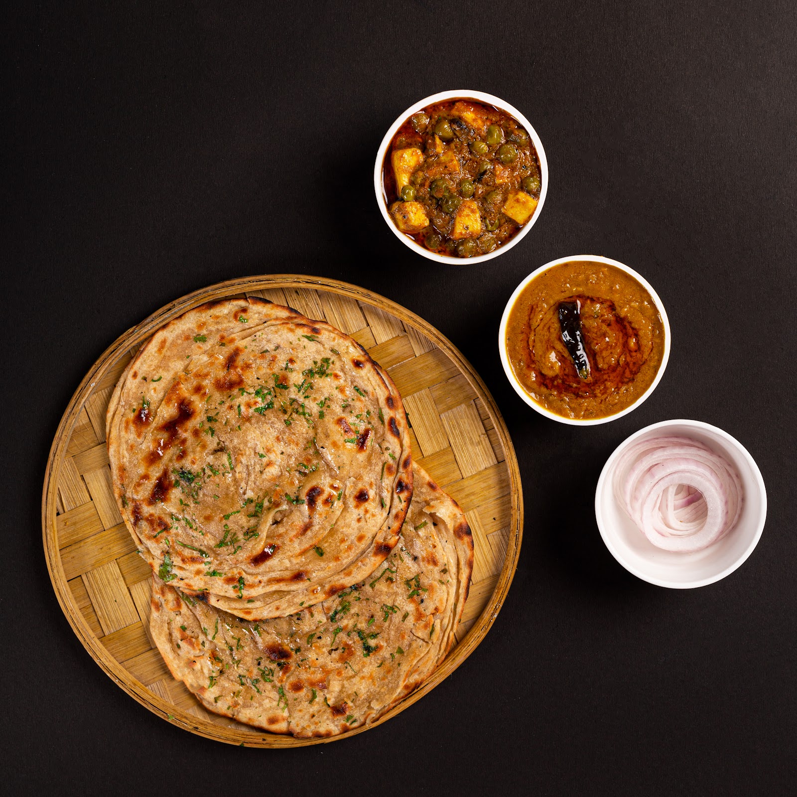 lachha parantha with dal tadka combo