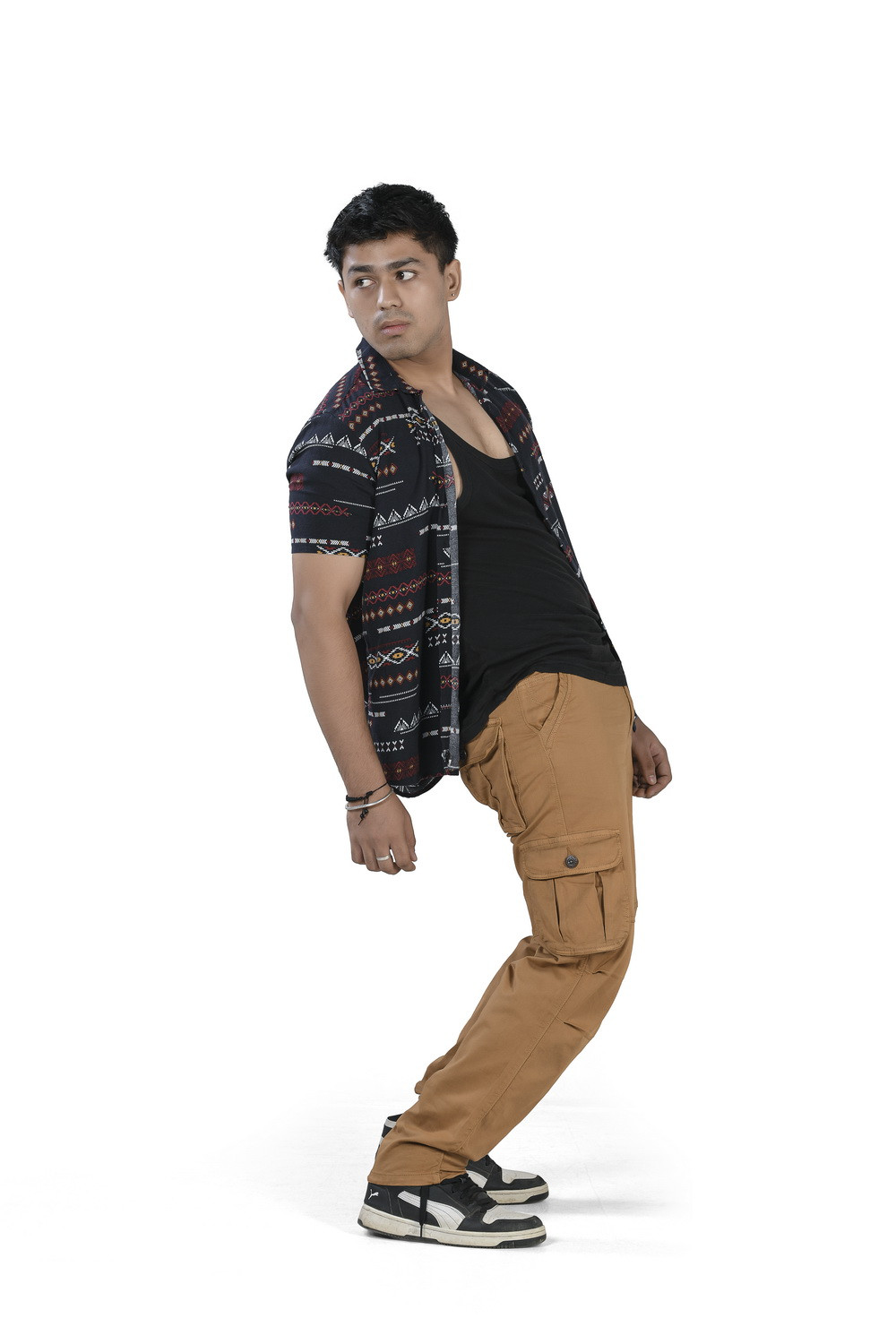 MENS MUSTARD COLOR CARGO FIT JEANS