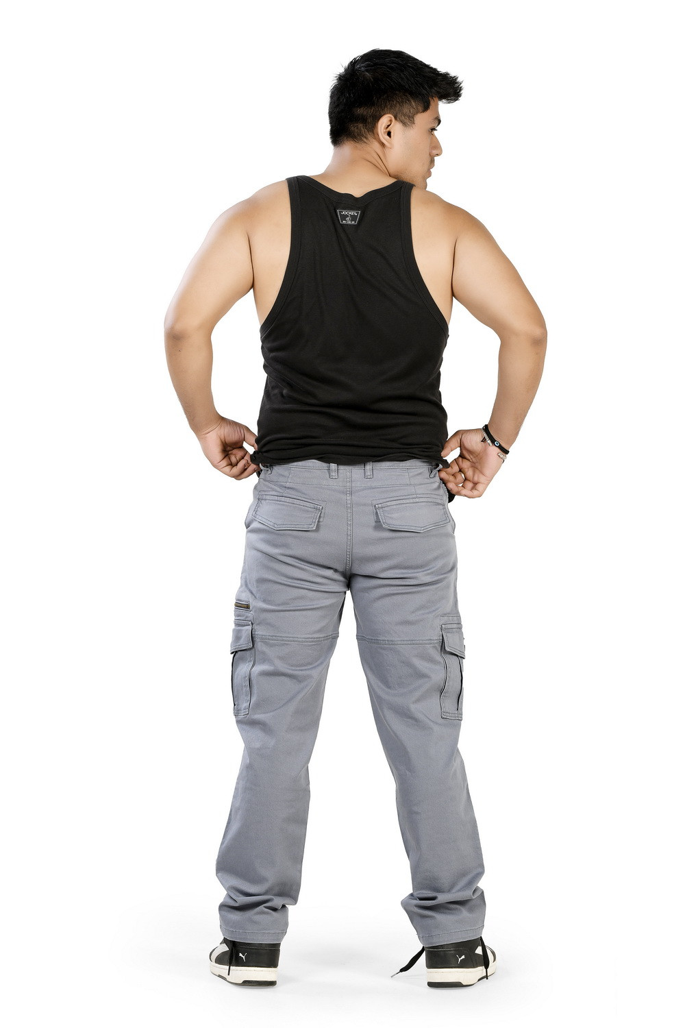 MENS SLATE COLOR CARGO FIT JEANS