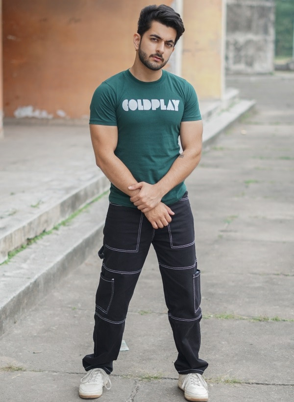 MENS STAY BLACK WITH CONTRAST WHITE STITCHES