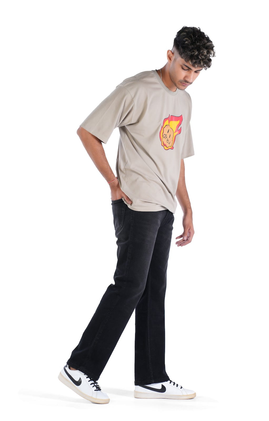 MENS SULPHUR BLACK BOOT-CUT FIT JEANS