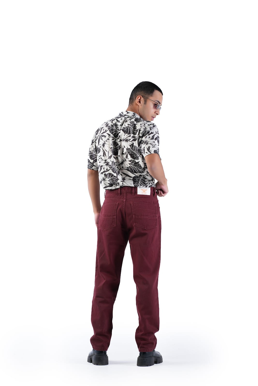 MENS RUSTY BRICK COLOR BAGGY FIT JEANS