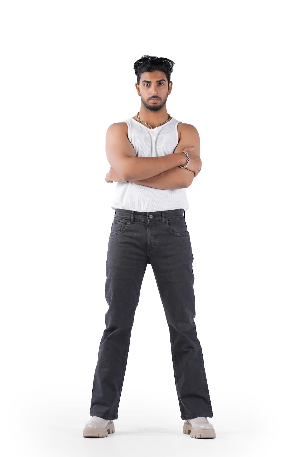 MENS FOREST NIGHT COLOR BOOT-CUT FIT JEANS