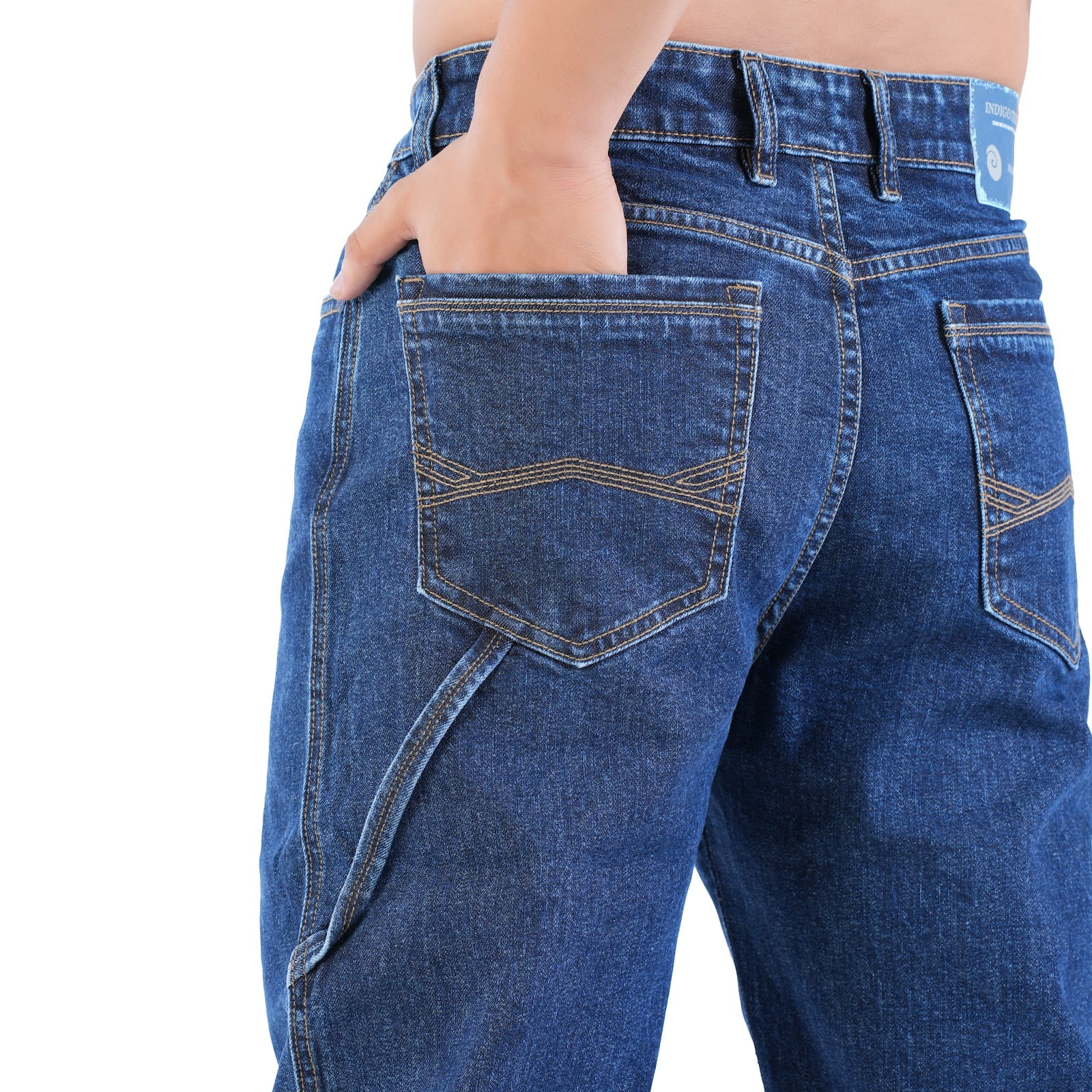 MENS DARK INDIGO RELAX STRAIGHT FIT JEANS