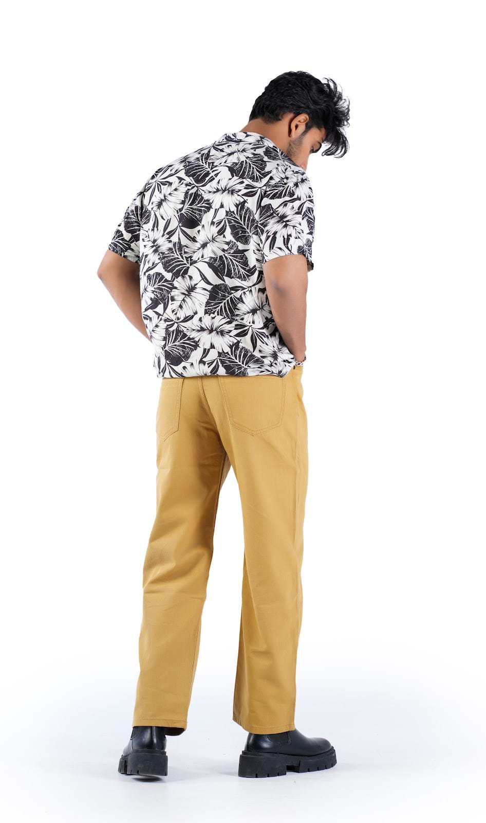 MENS MUSTARD GOLD COLOR RELAX STRAIGHT FIT JEANS