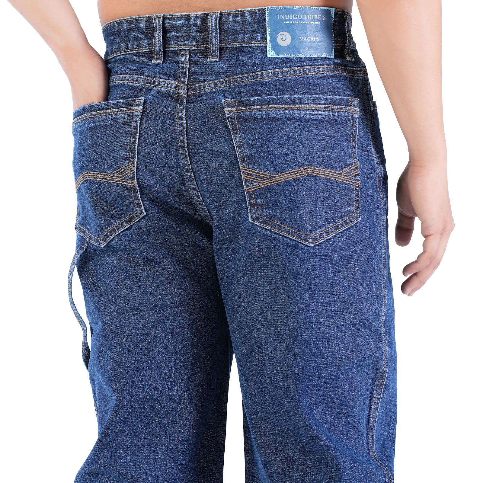 MENS DARK INDIGO RELAX STRAIGHT FIT JEANS