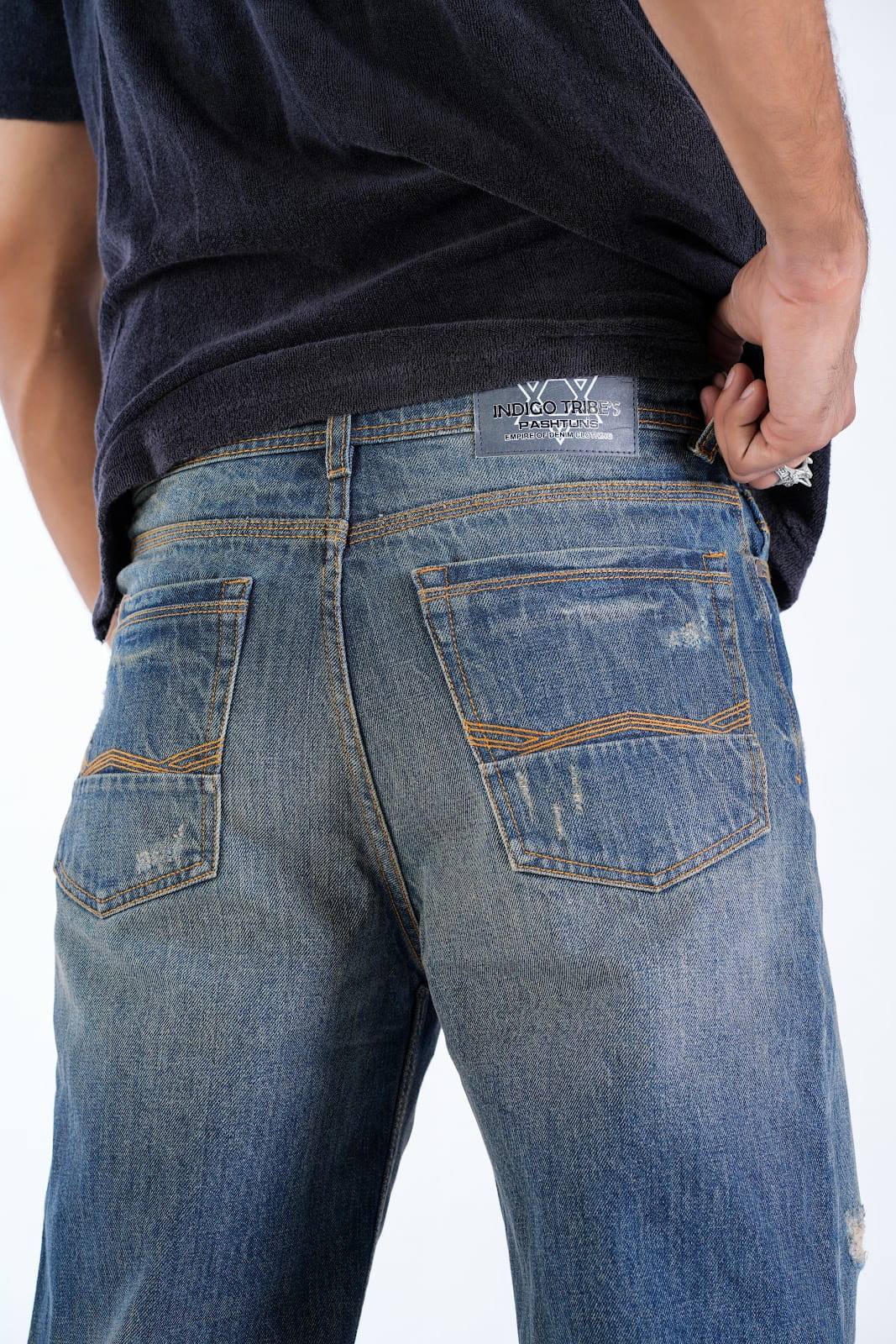 MENS VINTAGE WASH RELAX STRAIGHT FIT JEANS