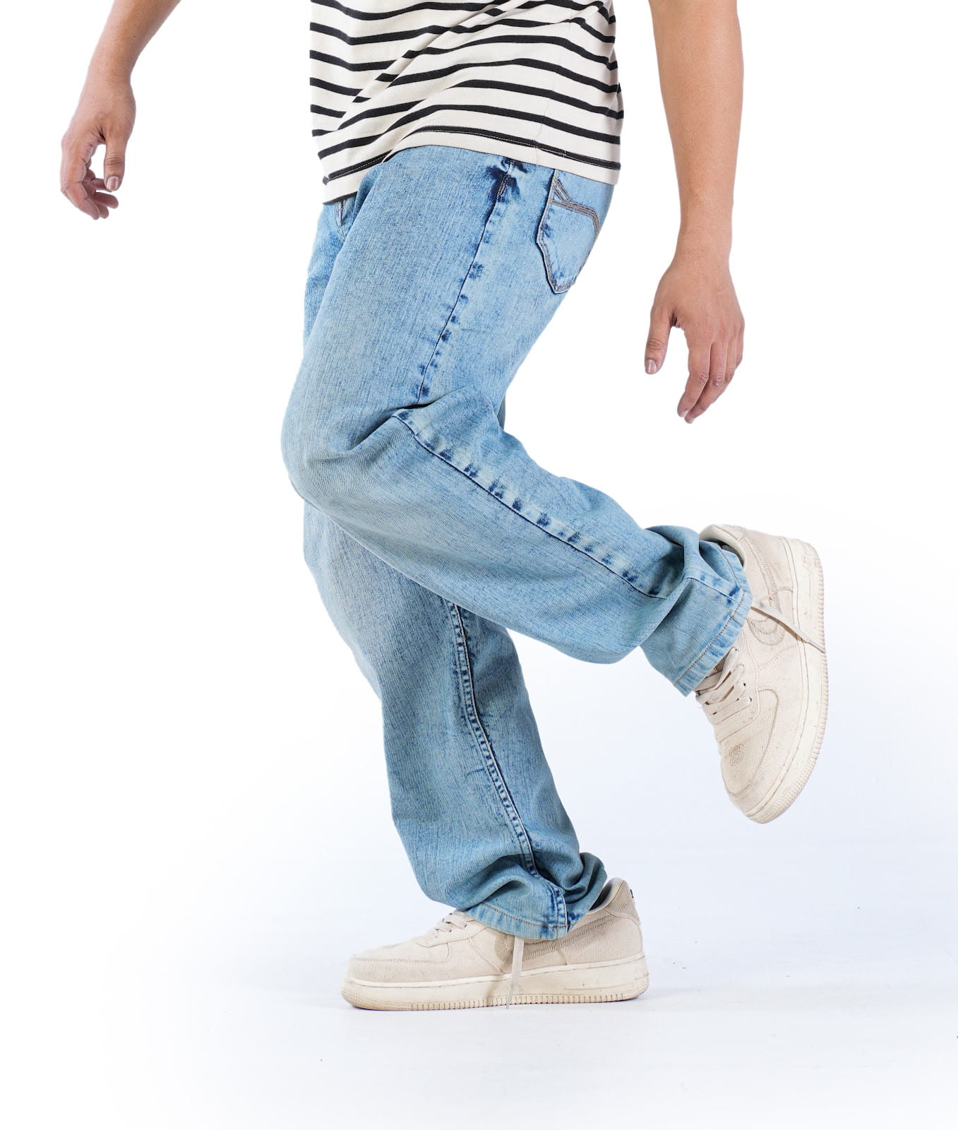 MENS ACID WASH RELAX STRAIGHT FIT JEANS