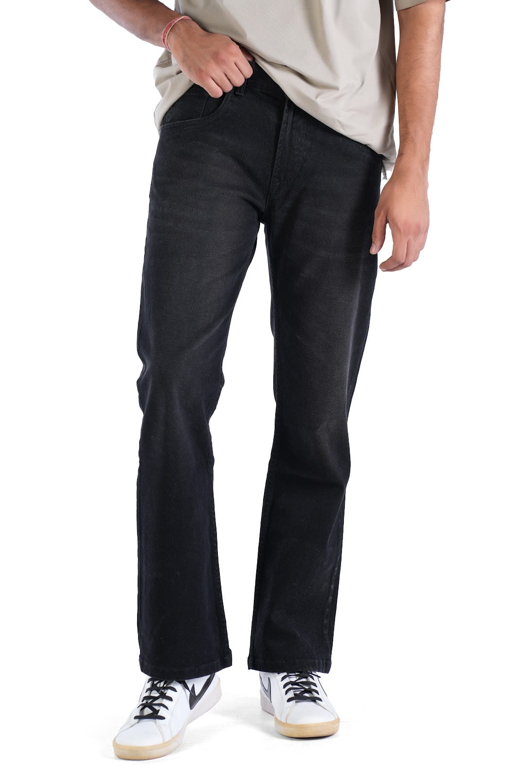MENS SULPHUR BLACK BOOT-CUT FIT JEANS
