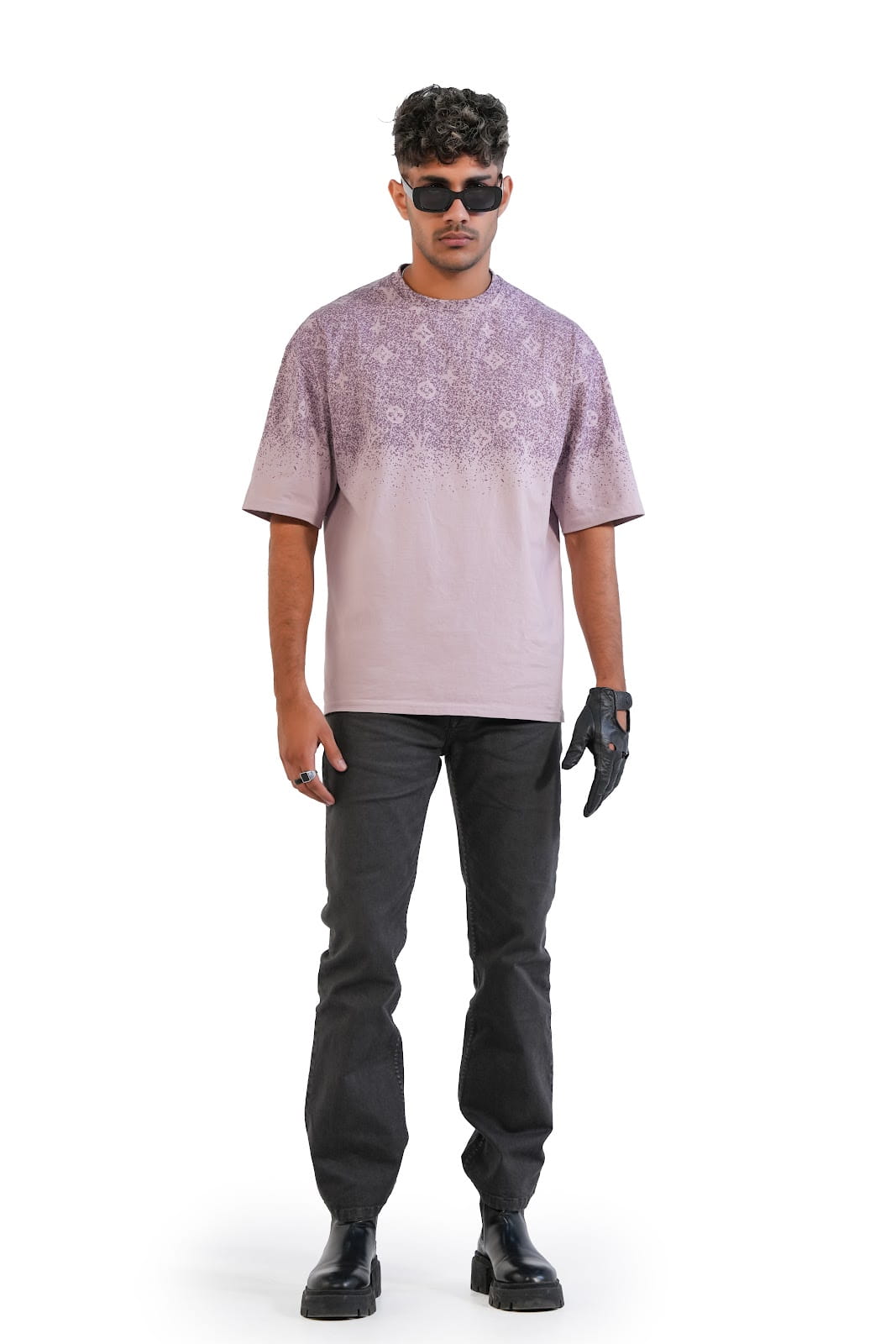 MENS GREY STONE COLOR BOOT-CUT FIT JEANS