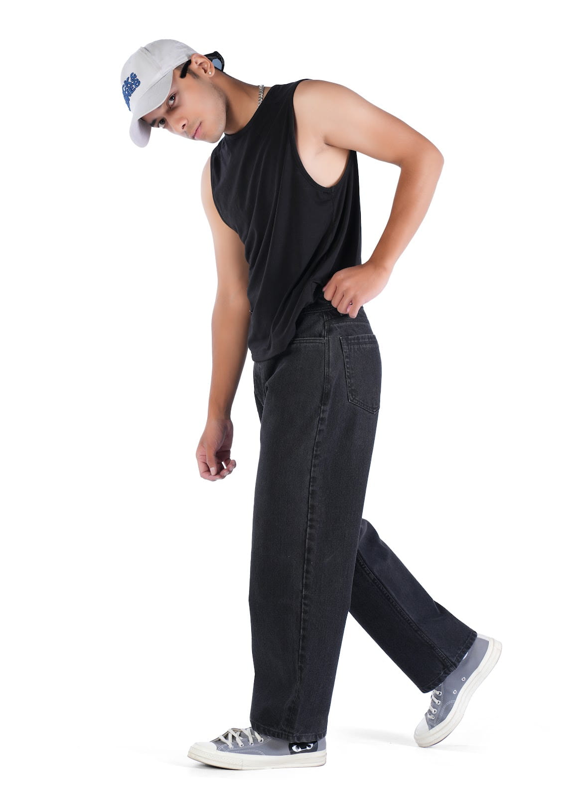 MENS JET BLACK TONE ON TONE